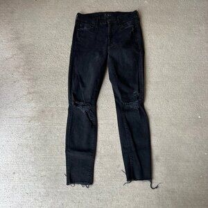 Mother The Looker Ankle Fray Jeans Women’s 26 Black Denim Guilty as Sin Skinny